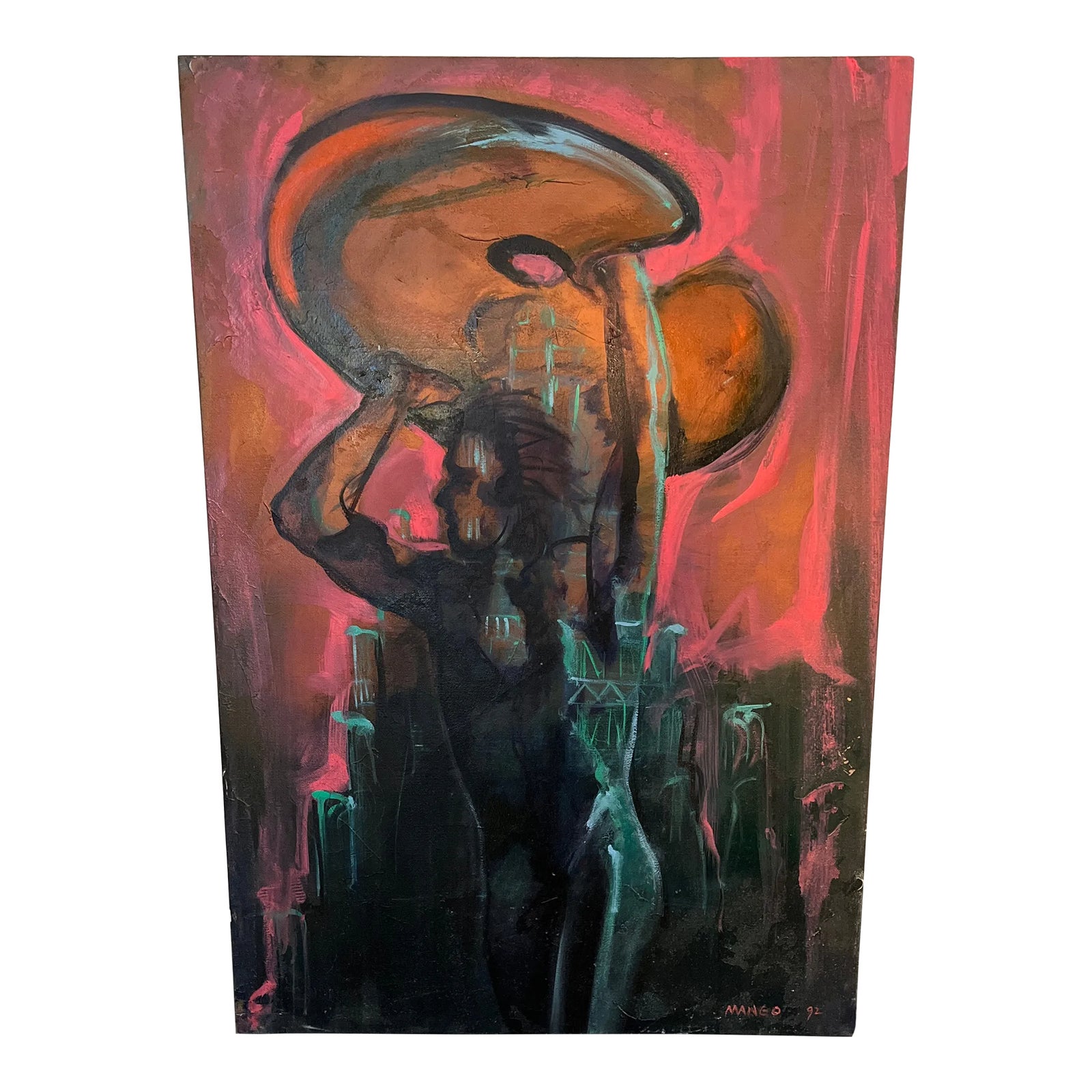 1990s Robert Mango, Untitled (Figural Composition) Painting | Chairish