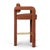 Contemporary Double Arch Bar Stool in Orange Chenille from Insidherland For Sale - Image 3 of 10