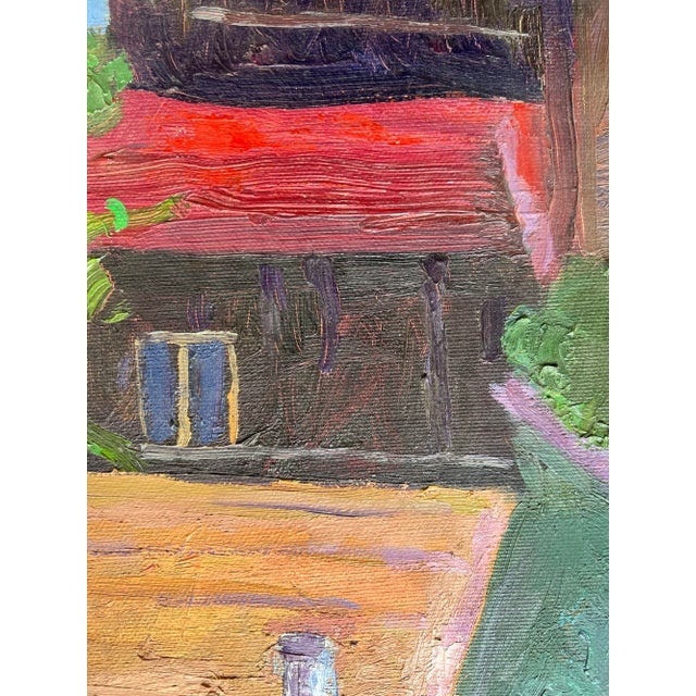 1990s H. Bani, Chalets et Patûrage, 1994, Oil on Canvas For Sale - Image 5 of 10