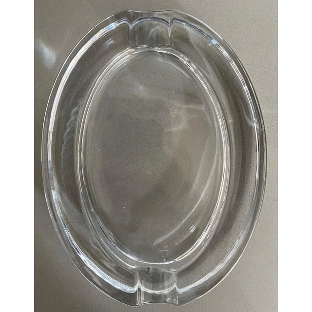 Heavy Oval Glass Ashtray For Sale - Image 4 of 8