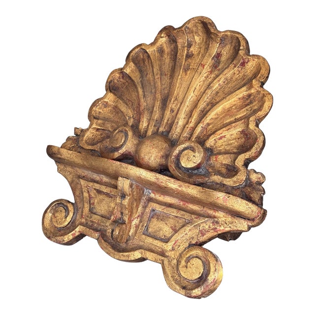 Made in Italy Vintage Grotto Shell Motif Carved Easel For Sale