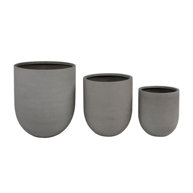 Gray Conical Grey Planter Medium For Sale - Image 8 of 8