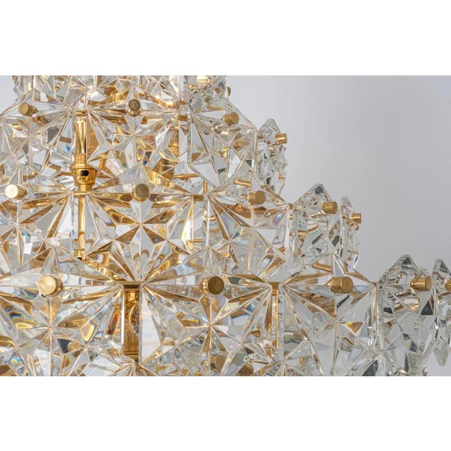 Kinkeldey Huge Brass and Crystal Glass Chandelier by Kinkeldey, Germany, 1970s For Sale - Image 4 of 16