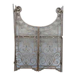 1920s Edgar Brandt Attributed Wrought Iron Pedestrian Gates - Set of 2
