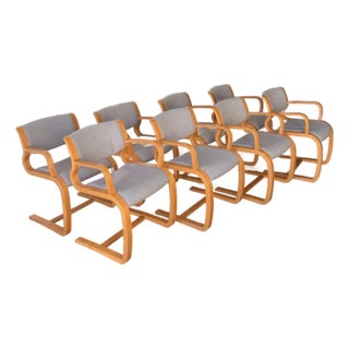 Set of 8 Danish Mid Century Modern Dining Chairs Magnus Olesen 1970s For Sale