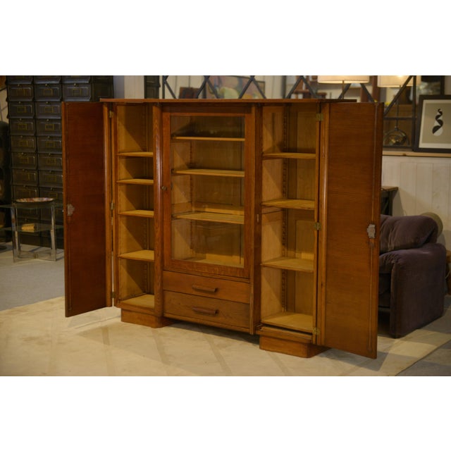 Vintage Oak Display Cabinet, 1940s For Sale - Image 6 of 10