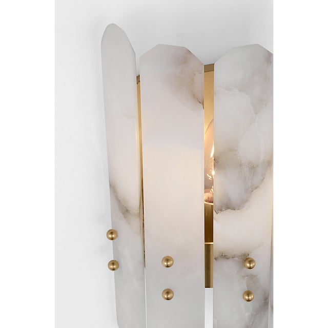 Bonnington Wall Sconce in Hand-Rubbed Antique Brass with Alabaster Designer: AERIN Finish: Hand-Rubbed Antique Brass...