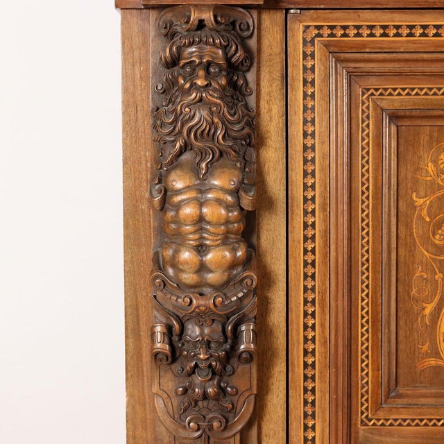 Brown Neo-Renaissance Style Cabinet in Carved Wood For Sale - Image 8 of 16