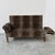 Brown Vintage Leopard Velvet Sofa with Drop-Down Arms, France For Sale - Image 8 of 14