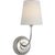 Modern Thomas O'Brien for Visual Comfort Signature Vendome 16" Cordless Single Sconce in Polished Nickel with Linen Shade For Sale - Image 3 of 8