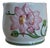 Small Vintage Earthenware Planter with Pink Flower Pattern For Sale