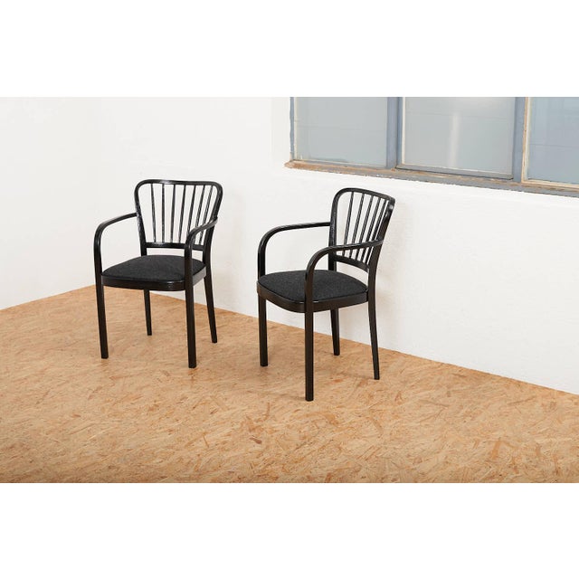 Chair Set in Brushed and Black Lacquered from Horgen Glarus, 1960, Set of 6 For Sale - Image 9 of 10