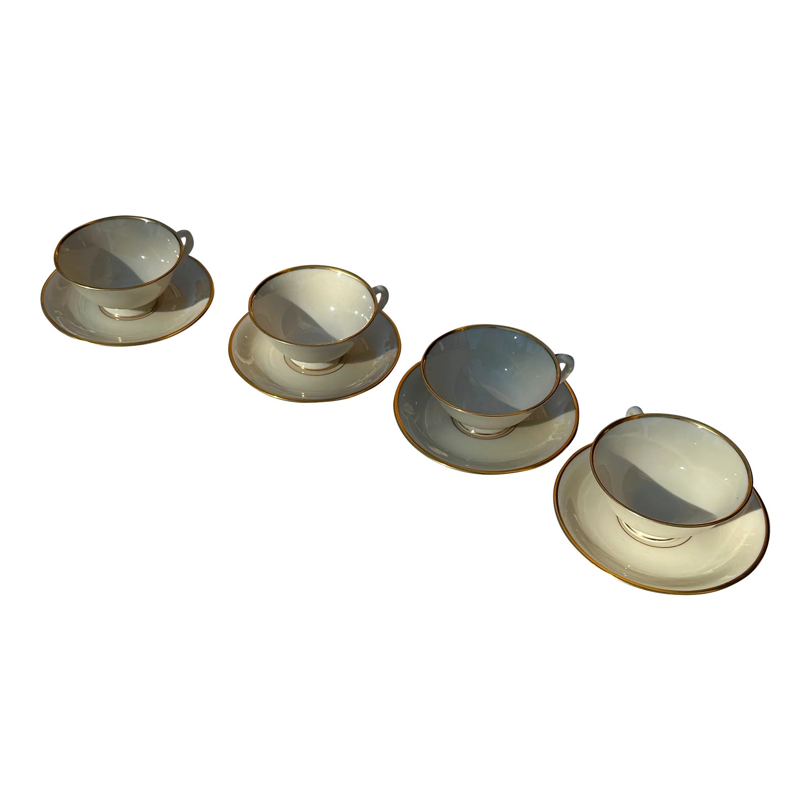 1970s Lenox Tea Cups and Saucers Collection- 8 Pieces Total | Chairish