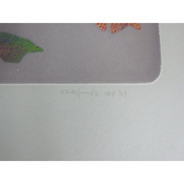 Contemporary 1983 Walter Crump Colorful Exotic Fish Etching For Sale - Image 3 of 9