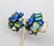 1960s silvertone prong set marquis and two pear shaped faux-sapphires with four baguette blue/green cuba rhinestones with...