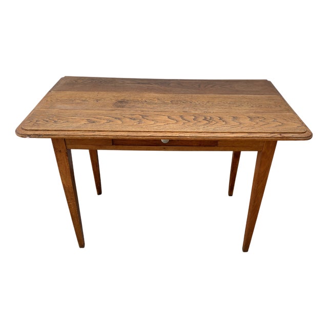 Desk Table with 1 Drawer Oak Top 105x56cm, 1930s For Sale