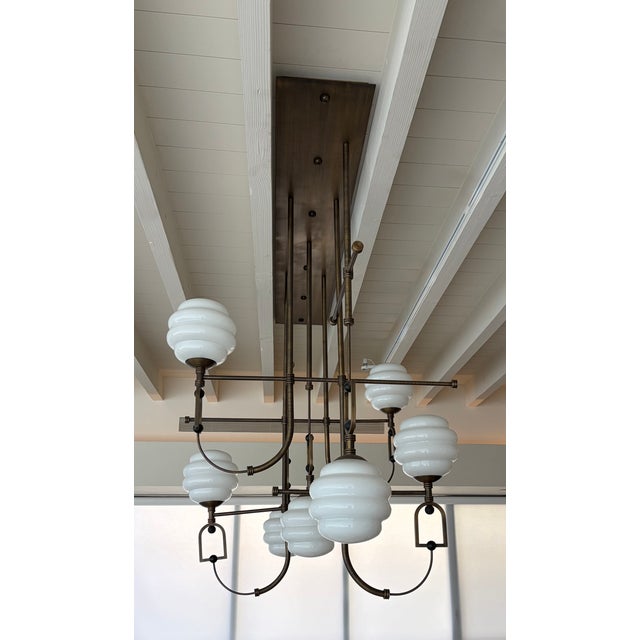 LUMINOUS Custom suspension lamp Dimensions: Height: 60.2 inches (overall including canopy) Width: 41.3 inches Length: 75...