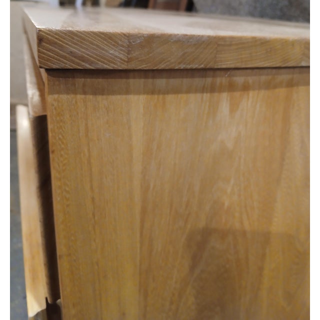 Gold Mid-Century Modern Solid Elm Louvered 6-Drawer Dresser For Sale - Image 8 of 16