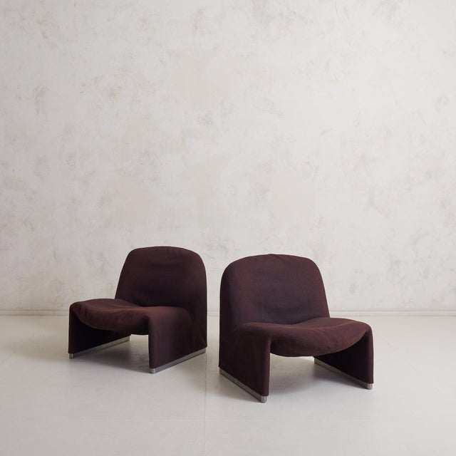 1960s Italian ‘Alky’ Chair in Brown Upholstery Attributed to Giancarlo PIretti for Castelli, 1969 For Sale - Image 5 of 11