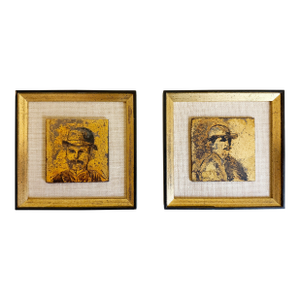 Dandy Portraits in Gold Leaf, Framed, 1950s