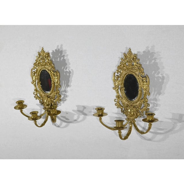 Napoleon III Gilded Bronze Wall Lights, Set of 2 For Sale - Image 3 of 18