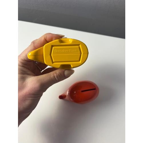 Drumbo Money Box in Yellow and Red by Luigi Colani for Dresdner Bank, Set of 2 For Sale - Image 6 of 11