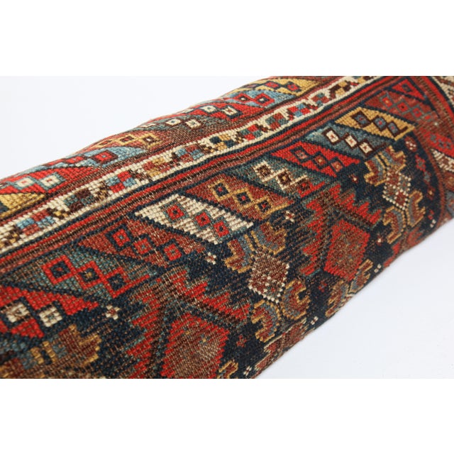 Early 20th Century Antique Decorative Multi Color Tone Persian Rug Pillow Cushion Cover -16'' X 44'' For Sale - Image 5 of 10