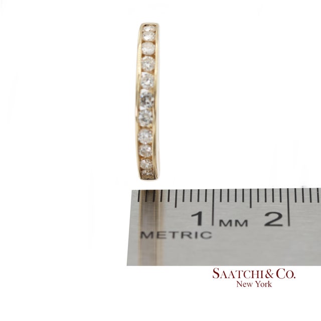14k 585 Solid Yellow Gold Natural Diamond Band Ring, Size 8 For Sale - Image 12 of 12