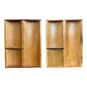 1970s Pair of Mid-Century Modern Wooden Jewelry Valets / Dresser Trays Attributed to Henredon