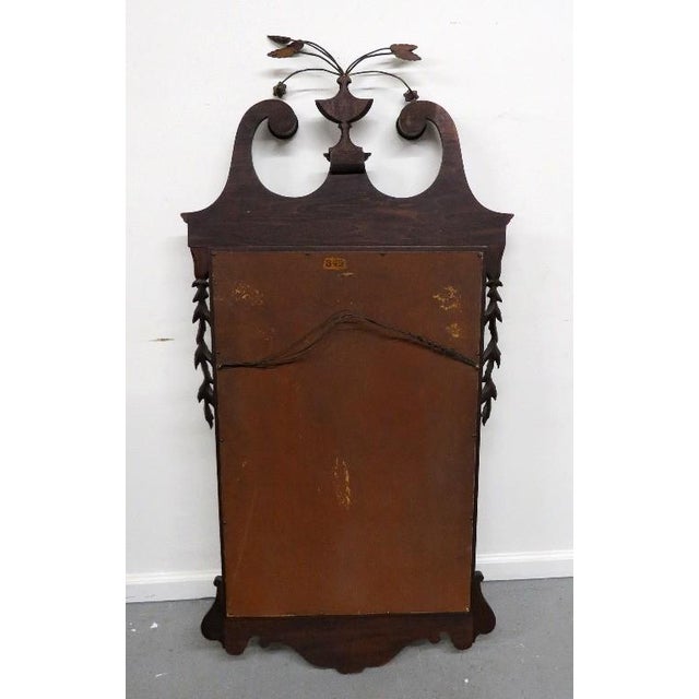 Brown Grand Mid 20th Century Federal Style Mahogany & Parcel Gilt Hall Mirror With Urn Finial For Sale - Image 8 of 8