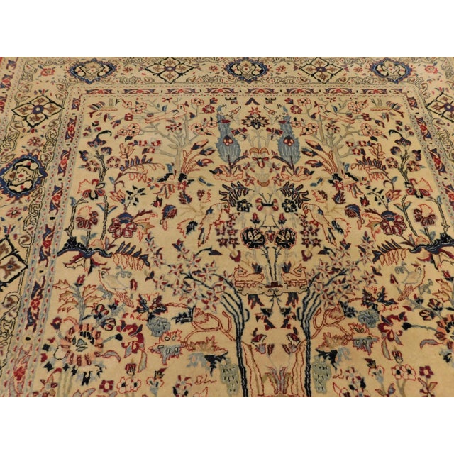 1960s Vintage Hand Knotted Persian Nain Rug - 3'10"x 5'9" For Sale - Image 9 of 12