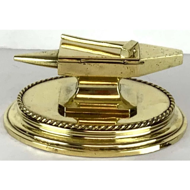 Victorian 19th Century Antique English Brass Anvil Matchstrike For Sale - Image 3 of 13