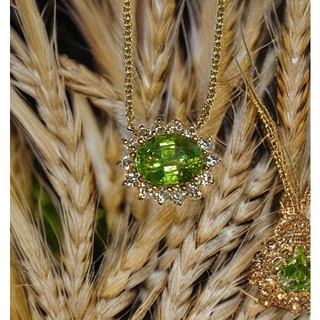 Natural Sapphire Diamond Halo Pendant With Chain 18" 14k YG 3.14 TCW Certified $4,950 300634 MADE IN ITALY Nothing says,...