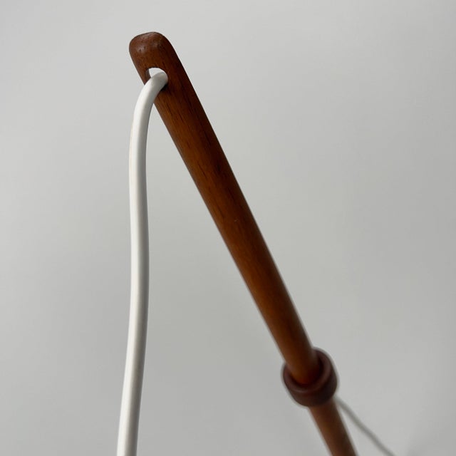 Scandinavian Teak Wall Lamp with Pink Pleated-Shade, 1960s For Sale - Image 4 of 10