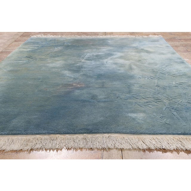 Sky Blue Vintage Chinese Art Deco Rug, 06'01 X 08'05 For Sale - Image 8 of 10