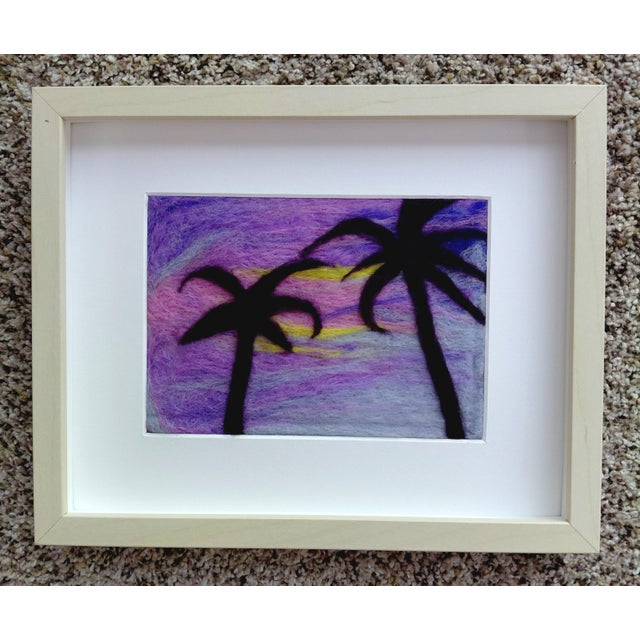 Contemporary Fiber Art Palm Trees Skyscape Set With Haiku by Paula Darnell For Sale In Las Vegas - Image 6 of 8