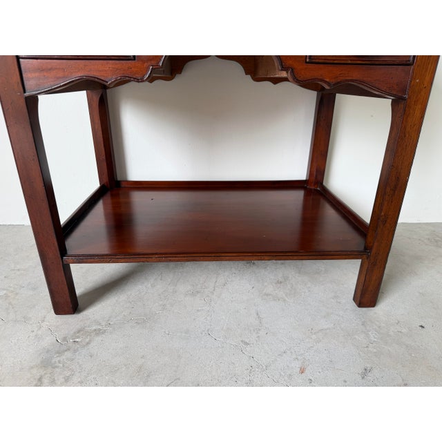 Brown Vintage Baker Furniture Milling Road Chippendale Style 3 Drawer Nightstand For Sale - Image 8 of 12