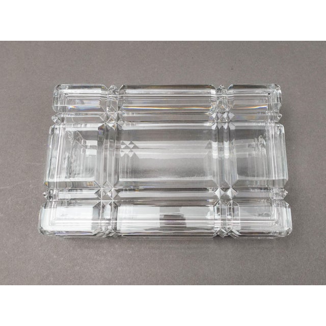 Glass Ralph Lauren Vintage Glen Plaid Crystal Cut Glass Trinket Dresser Box For Sale - Image 7 of 10