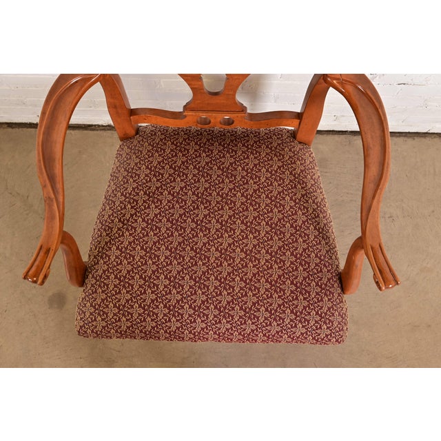 Romweber Antique Georgian Carved Walnut Dining Chairs, Set of Six For Sale - Image 9 of 14