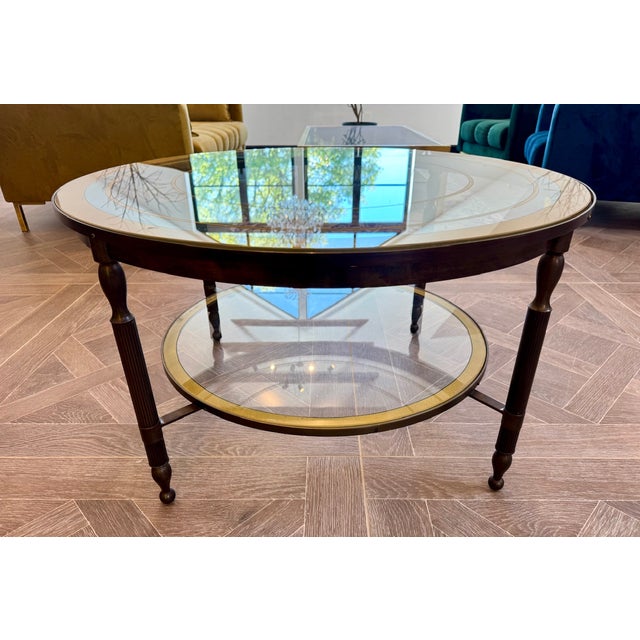 Parisian Round Brass Coffee Table, 1960 For Sale - Image 3 of 16
