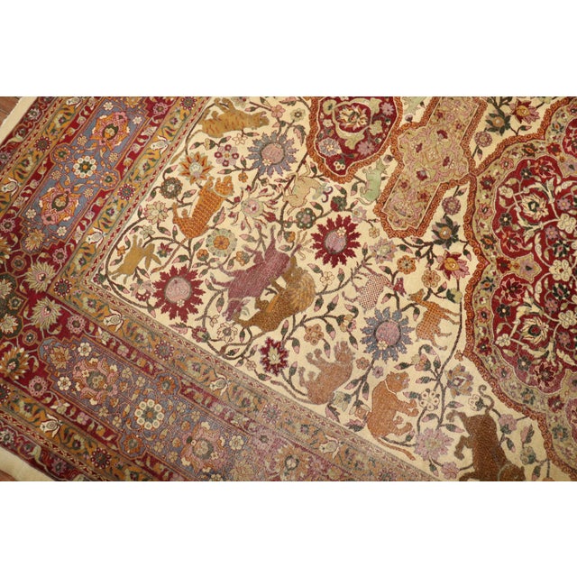 19th Century Zabihi Collection Indian Agra Animal Motif Rug For Sale - Image 12 of 12