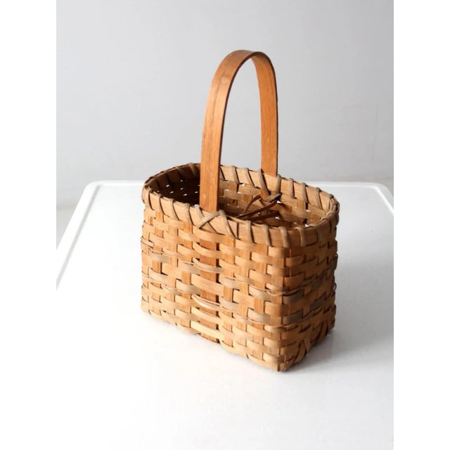 Vintage Splint Weave Basket For Sale - Image 11 of 13