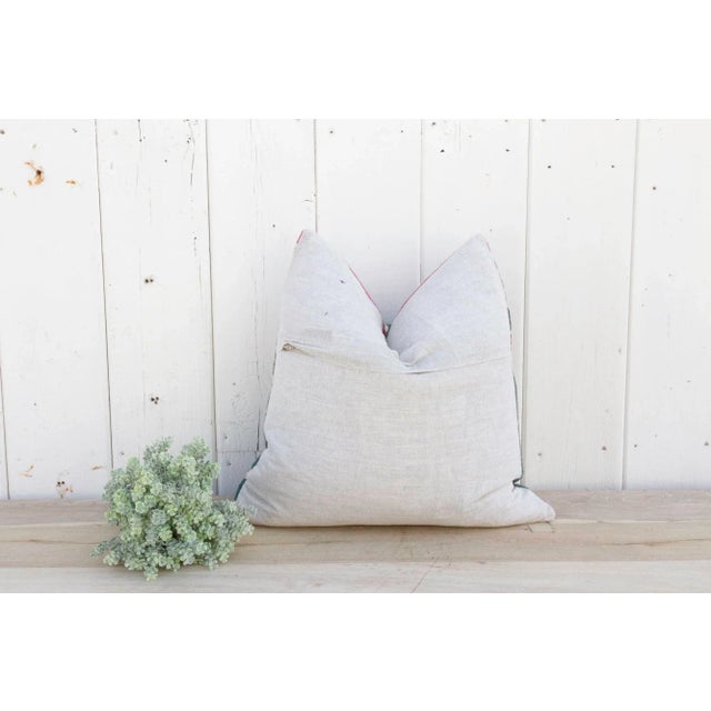 Textile Summer Pink Vintage Suzani Pillow For Sale - Image 7 of 9