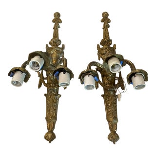 Pair of Louis XVI Neoclassical Wall Sconce Lights For Sale