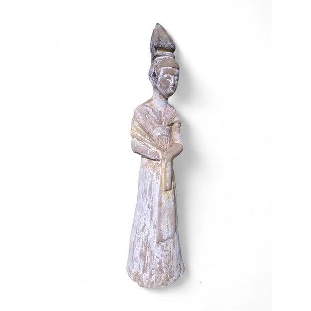 Chinese Terracotta Sculpture of Court Lady, 1950 For Sale - Image 3 of 12