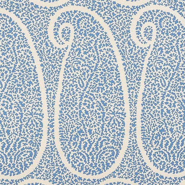 Not Yet Made - Made To Order Sample - Schumacher Ambala Paisley Sisal Wallpaper in Bright Blue For Sale - Image 5 of 5