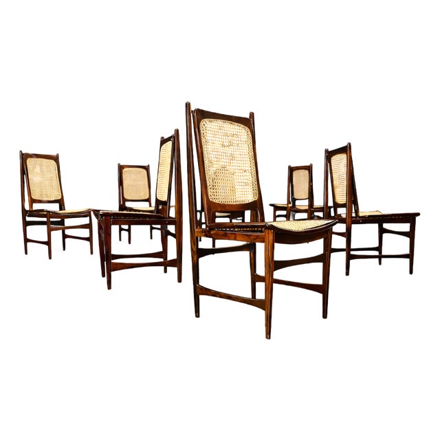 Set of Ten Brazilian Mid-Century Dining Chairs by Alexandre Rapoport, 1960s For Sale