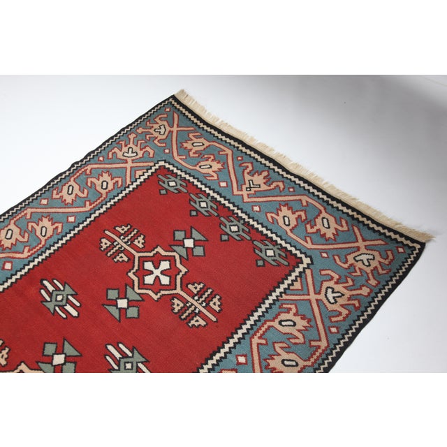 Fine Quality Handwoven Vintage Kilim Runner – Geometric Tribal Motifs -3' X 10' 6'' For Sale - Image 9 of 13