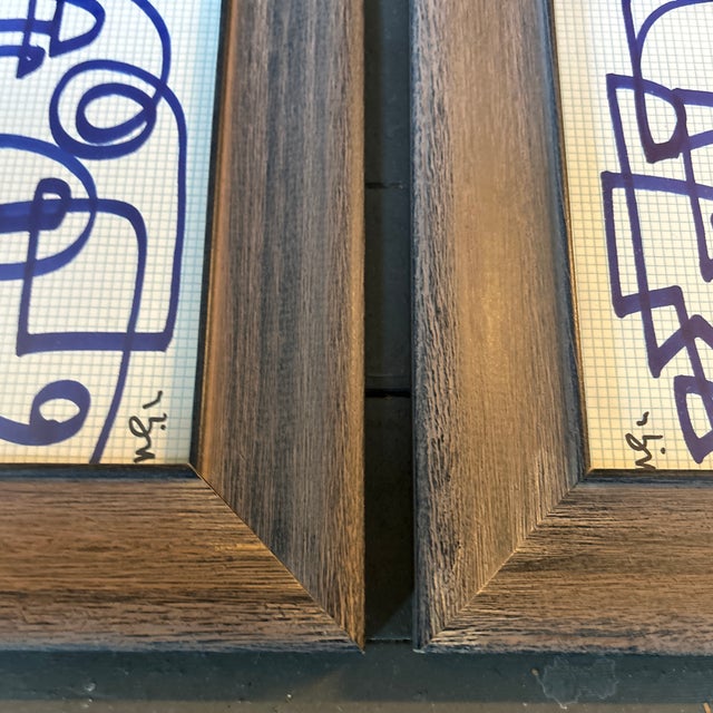 Two Contemporary Original Wayne Cunningham Abstract Marker Drawings - Set of Two For Sale - Image 4 of 5