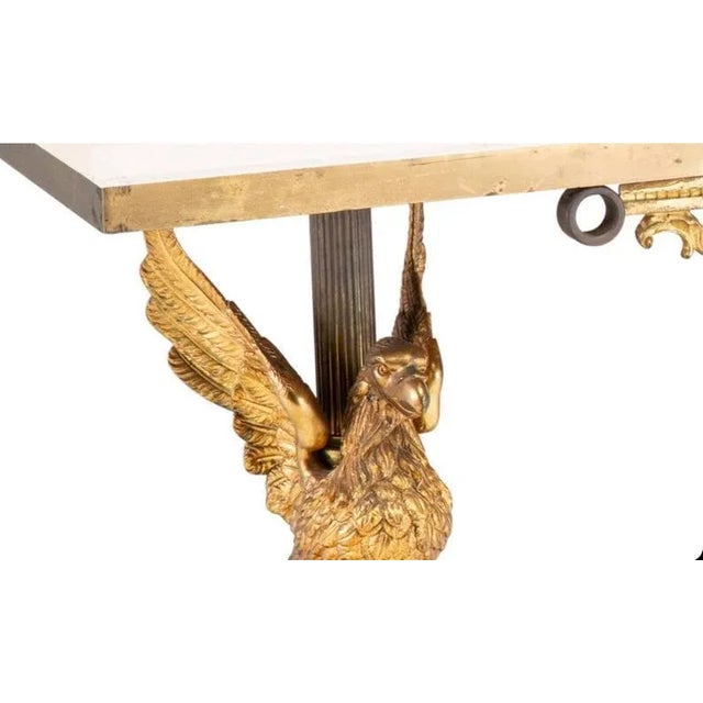 19th Century Continental Gilt Bronze & Malachite Eagle Console Table For Sale - Image 4 of 9